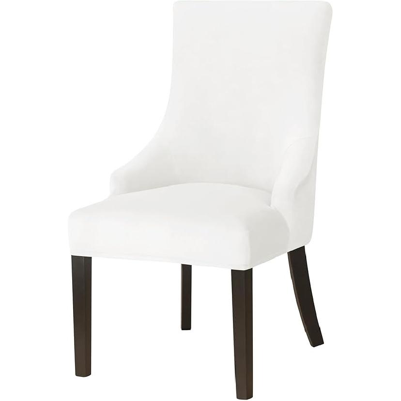 

FORCHEER Чехлы для обеденных стульев с высокой спинкой, набор из 2 штук, Велюровый эластичный чехол для боковых стульев с высокой спинкой для обеденных стульев (Верблюд) 20inx20inx22in белый