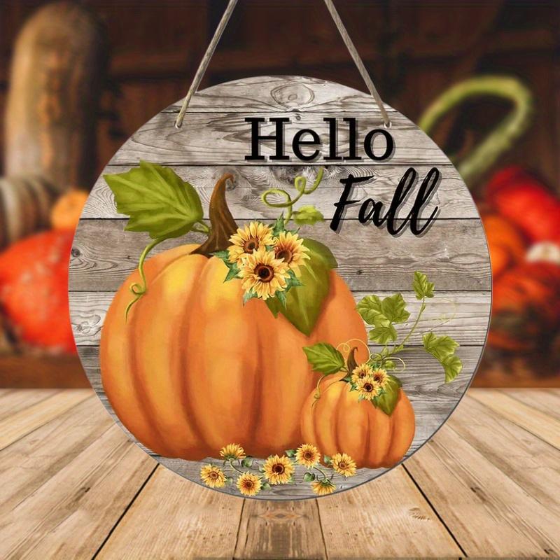 Garden Decorations,autumn Harvest Festival Decorations,wooden Hanging Decorative Signs,"hello Fall"logo,pumpkin pattern,2D Flat Products