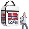 Norway Flag Insulated Lunch Bag for Women Kids Portable Food Boxes Thermal Lunch Box Tote