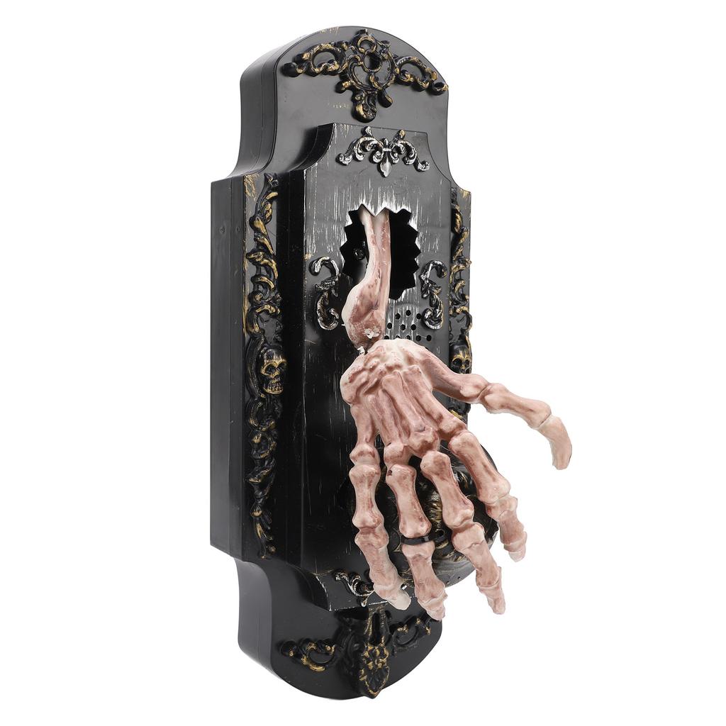 Halloween Doorbell Flashing Red Light Creepy Sound White Smoke Touch Sensitive Skeleton Hand Door