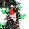 Yousheng Christmas Wreath Skull Wear Hat Figure Xmas Front Door Decor Indoor Outdoor Front Door Window Holiday Decoration