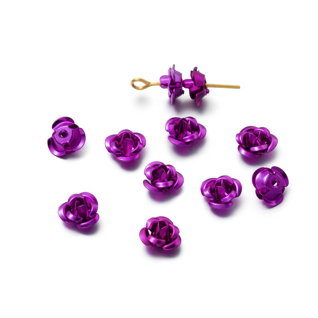 30/50pcs 7/9/11 mm Aluminum Flower Spacer Beads Colorful Loose Bead for Bracelet Earrings Jewelry Making Accessories
