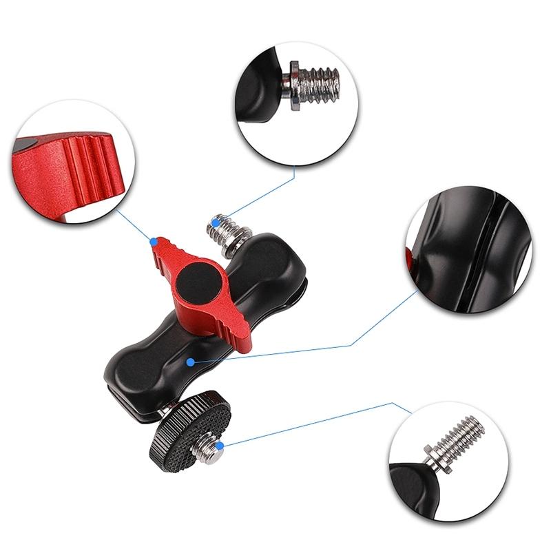 Multi-Function Ball Head Clamp Ball Mount Clamp Ic Arm Super with 1/4inch-20 Thread for Camera Cage