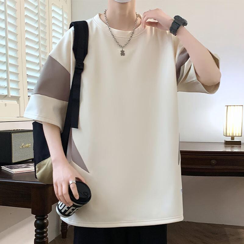 JIAOXIU Men s Solid Color Crew Neck T-Shirt M