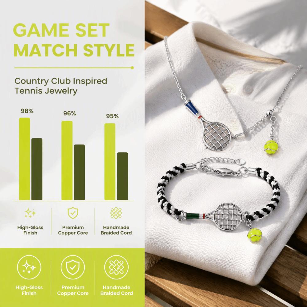 Handwoven Tennis Racket Bracelet Adjustable Couple Hand Chain Funny Sporty Necklace Unisex