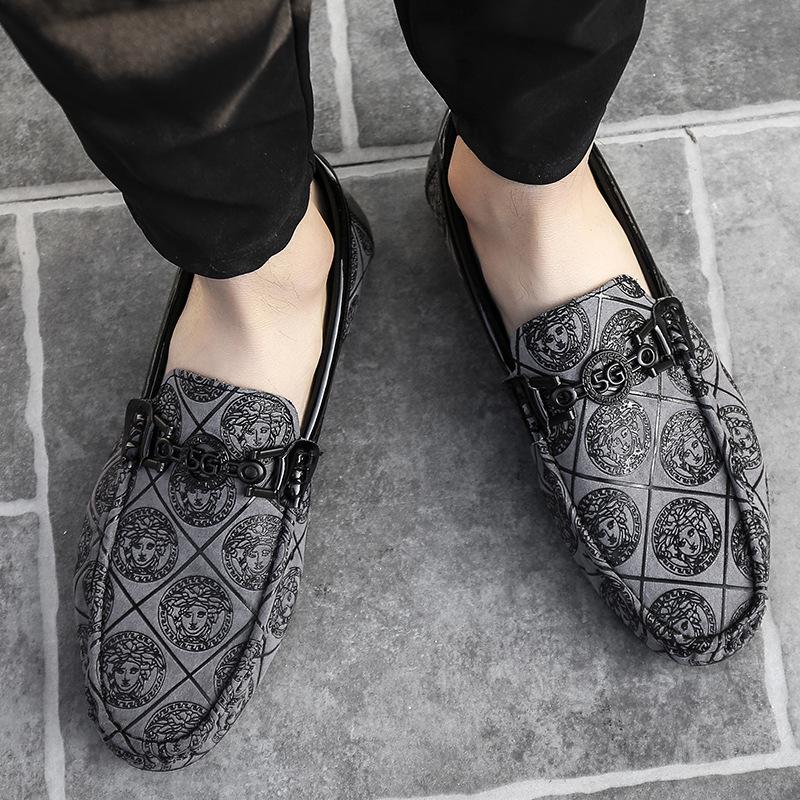 Doudou Schuhe Herren Freizeitschuhe mit weicher Sohle aus Leder, faule fußschneidende Herrenschuhe, ein Stück in Großbritannien