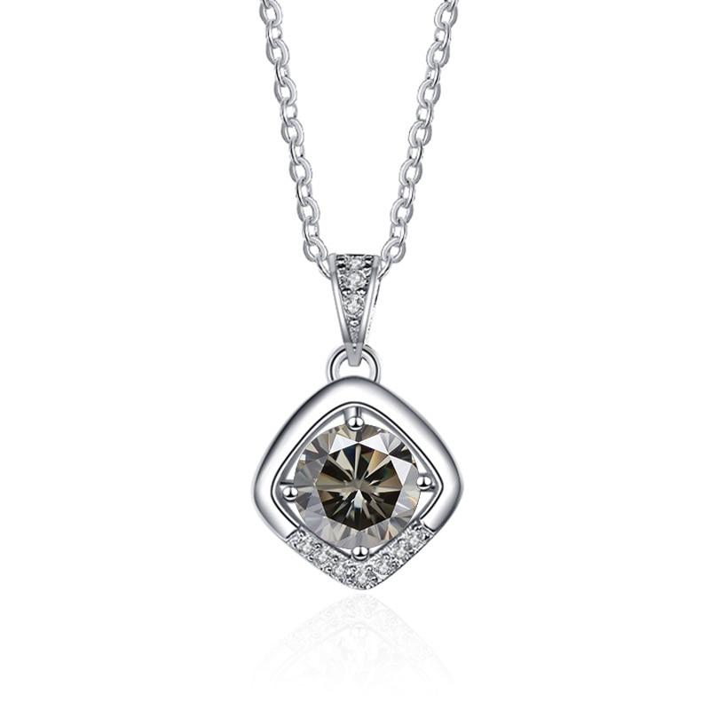 Bague Ringen 1ct VVS D Colored Moissanite Diamond Necklace For Women Silver 925 Jewelry Female Simple Temperament Clavicle Chain