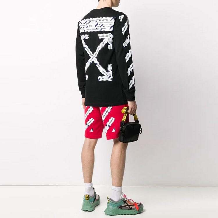 Off-White Airport Tape Long-Sleeve T-Shirt Black Men Tops OMAB001S201850031088