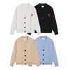Klassischer Strick-Cardigan mit Herz-Stickerei - Unisex Lockerer Pullover