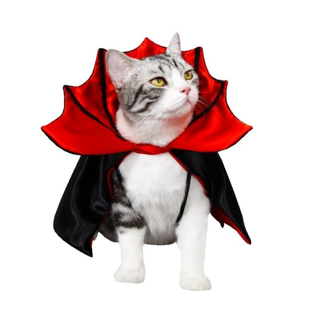 Adjustable Cat Cosplay Cloak Stand-collar Kitten Dress Funny Halloween Pet Costume  Cat
