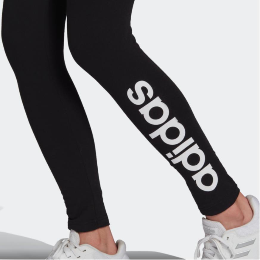 Adidas Linear Logo Print Tights Women Bottoms Black GL0633