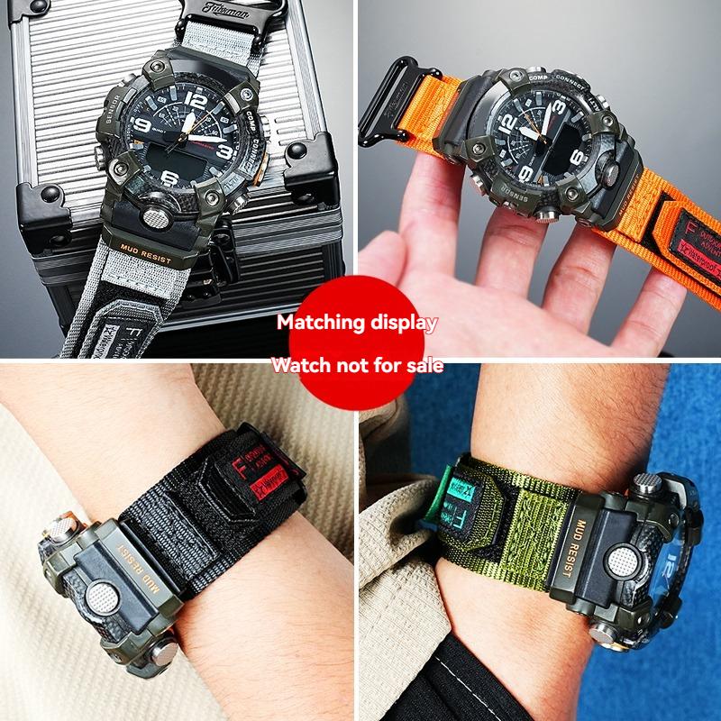 For CASIO G-Shock GG-B100 Mudmaster 3rd Gen - Replacement Nylon Canvas Strap Outdoor Watch Band Military Style Accessories