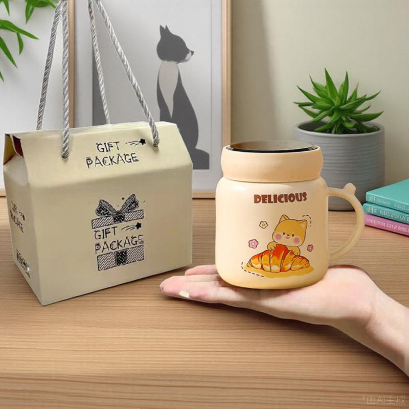 

Высококачественная керамическая кружка с термоизоляцией, зеркальная кружка, чашка для воды для дома и офиса, сувенирная кружка с крышкой для мероприятий 400ml