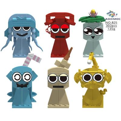 Sprunki Toys Building Blocks Sprunki Building Blocks Horror Gray Wenda Simon Tunner Oren Construction Figure Sprunki Mini Set