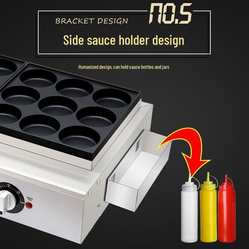 Electric 18-Hole Egg Burger and Red Bean Cake Maker for Street Stalls