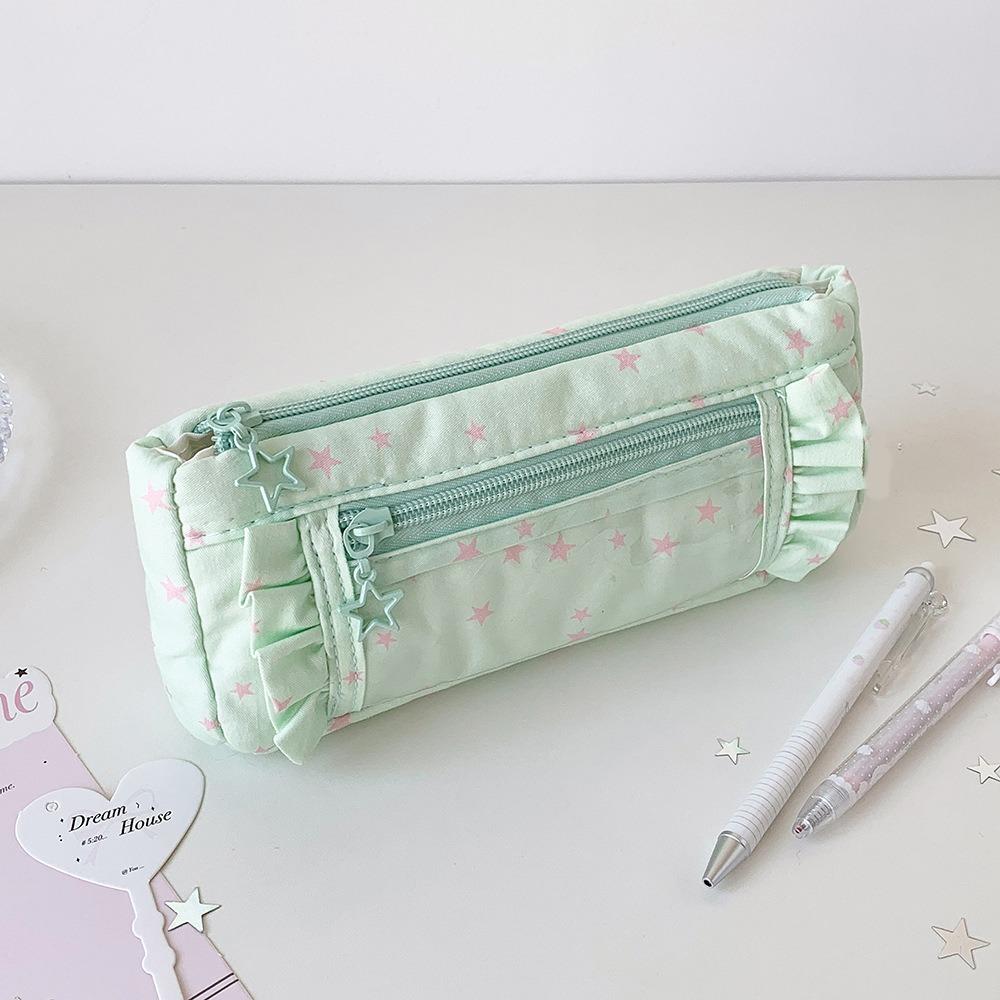 Printed Star Pencil Case Large Capacity Makeup Bag Trendy Pen Organizer School Office Supplies