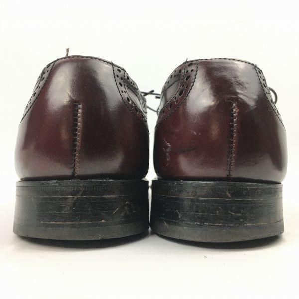 80s Vintage STAFFORD Semi Brogue Cap Toe Shoes Burgundy size 7.5D 25.0-25.5 Men's(USED)