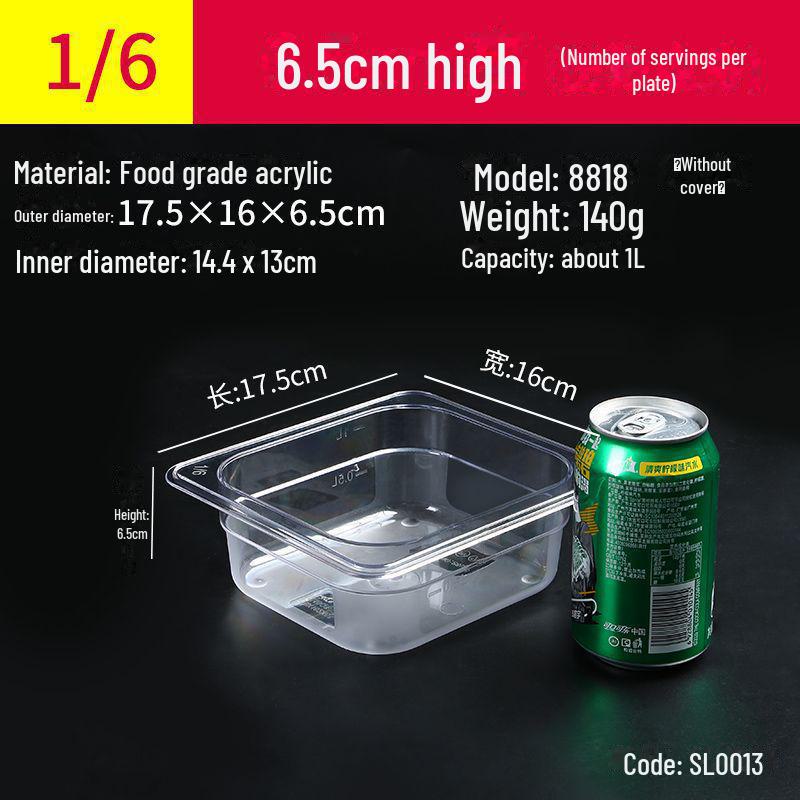 Transparente rechteckige Acryl-Heißtopfschale und Frischhalte-Obst-Auslagebox