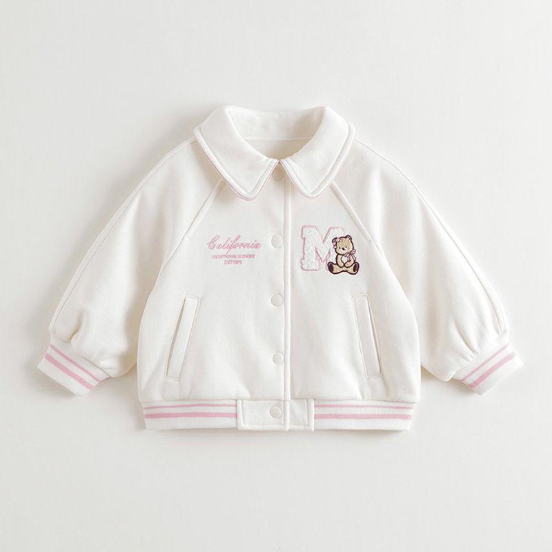 Mark Jenny Girls Cute Campus Soft Jacket Baby Sweatshirt Jacket 2026 Spring New Style 551185 Rice White 110