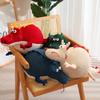 New Cute Cartoon Dragon Plush Throw Pillow Toy Anime Stuffed Animals Round Fat Chubby Plushies Cushion Doll For Home Decor