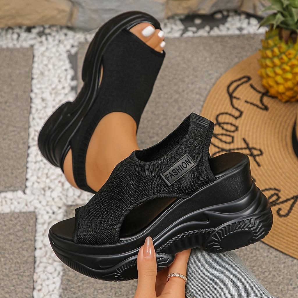 Women's Thick-soled Casual Sandals with Adjustable Laces and Chunky Heel, A Comfortable Everyday Summer Shoe