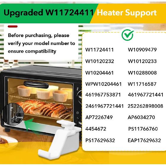 W11724411 W10909479 Oven Microwave Grill Support for KitchenAid Jenn-Air Whirlpool, Replacement Parts W10288008 Microwave Support Bracket, Durable