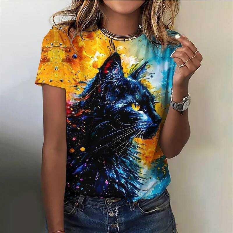 Women s floral pattern printed short-sleeved T-shirt XL