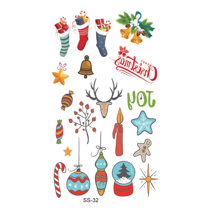 Christmas Fun Face Stickers: Children's Cartoon Tattoo Stickers