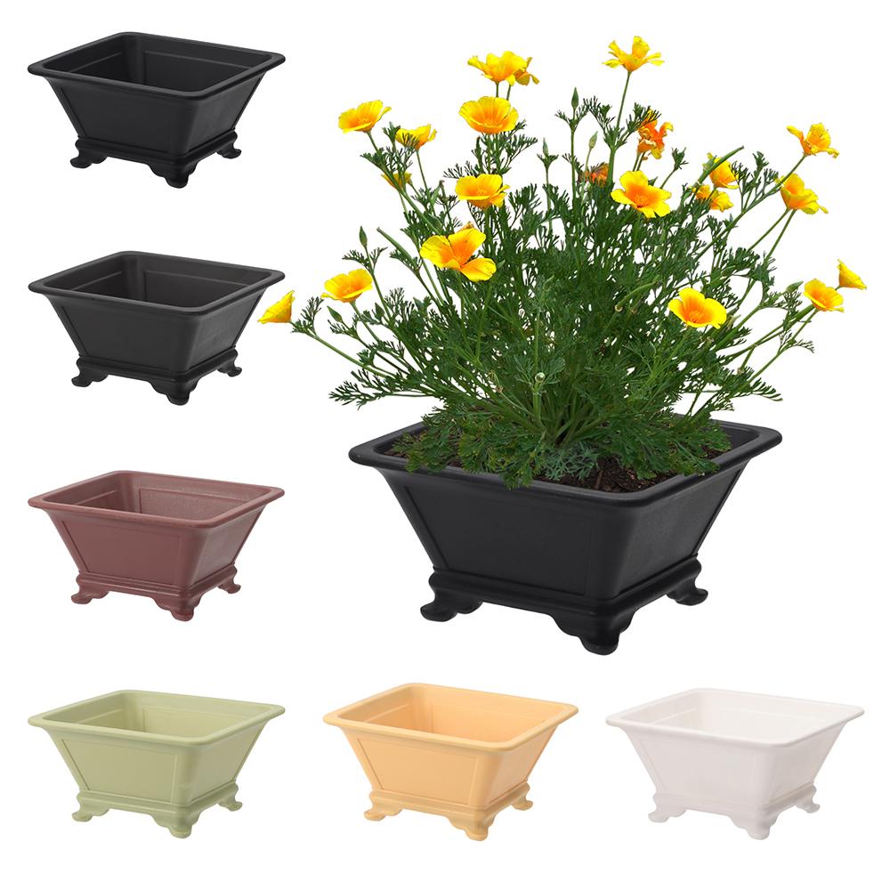 Durable Thick Four Sided Basin Imitation Purple Clay Bonsai Tray Pots Simple Plants Pots Gardening