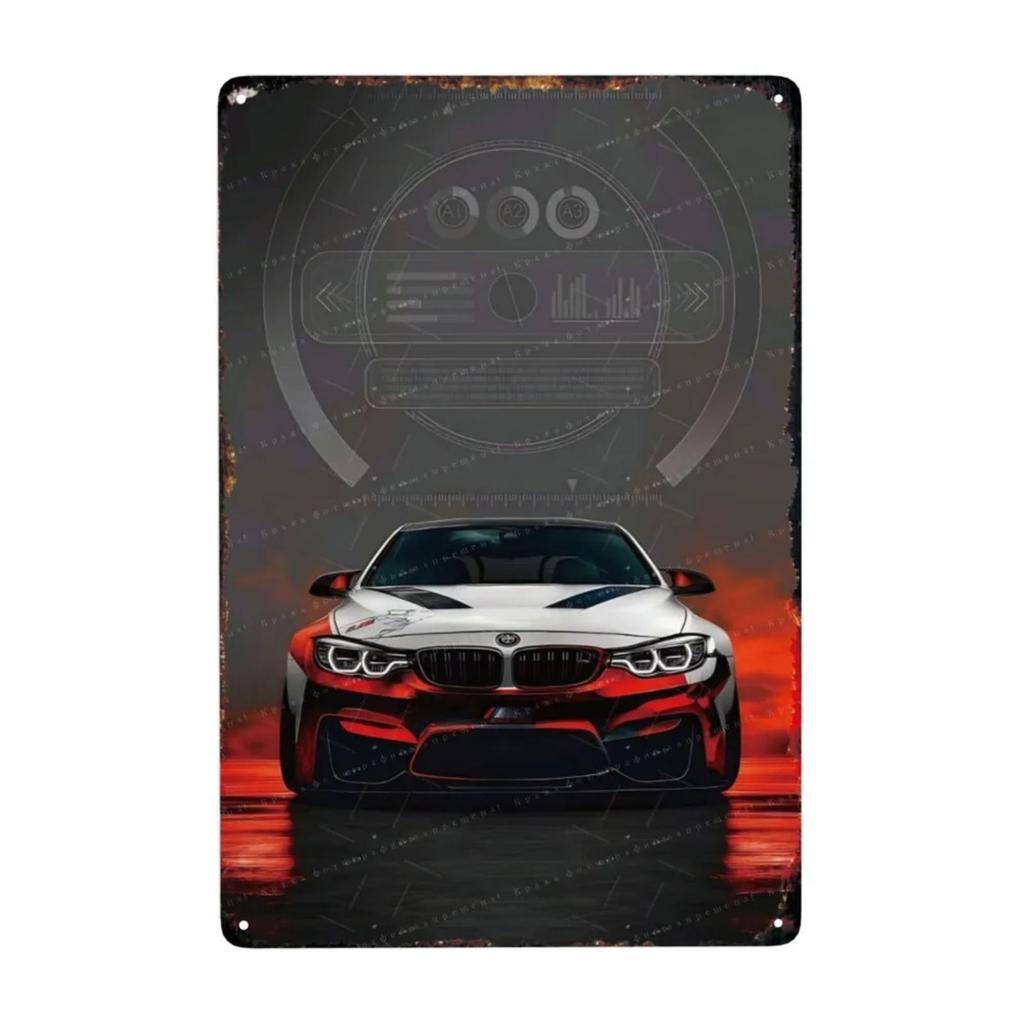 Metal Interior Sports Car Nameplate 20x30cm