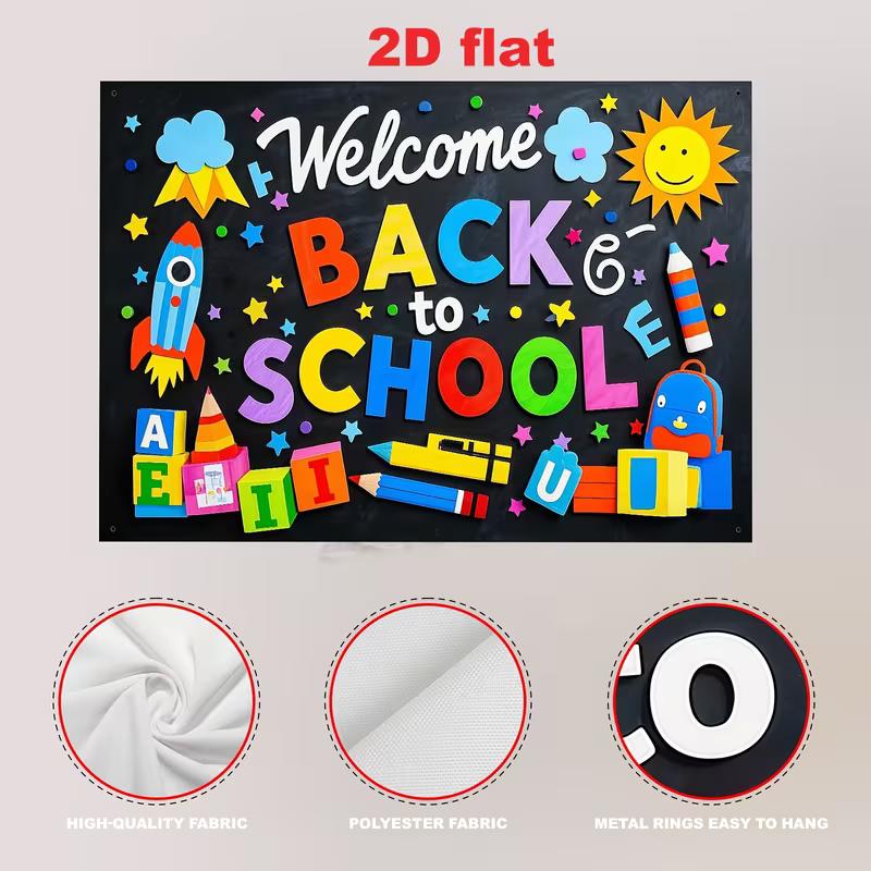 Back To School Photo Booth Backdrop, Chalkboard Classroom Welcome Decor