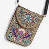 Bohemian Style Pu Flower Embellished Shoulder Bag With Magnet Closure For Daily Use