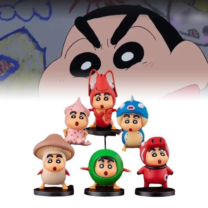 Crayon 6pcs Shin Chan Food Costume Pvc Toy Model Desktop Decor Gift Christmas