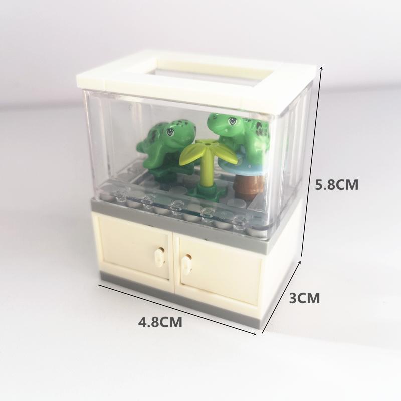City Friends Fish Tank Building Blocks Moc Assemble Toys Clownfish Turtle Lizard Pet Blocks Diy Toy Creative Toys For Kids Gift