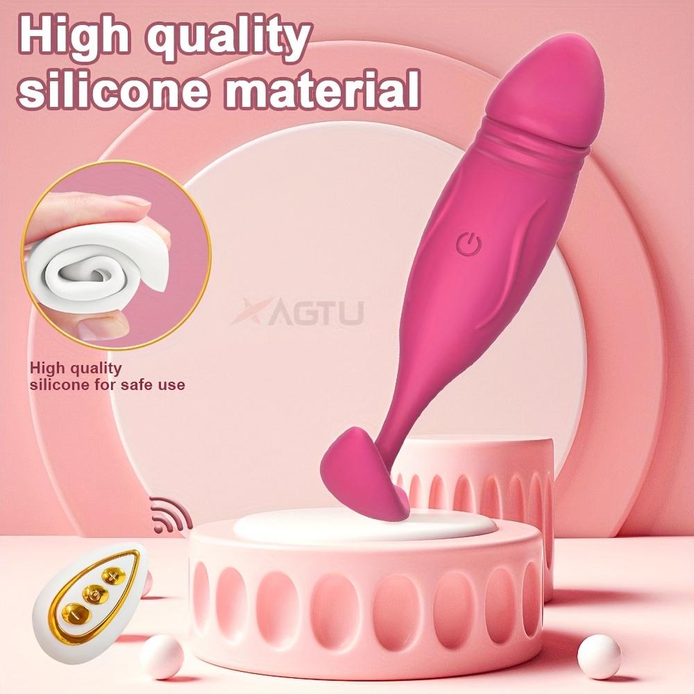 Remote Silicone Anal Plug - 10 Vibration Modes, Rechargeable Lithium Battery, Telescopic Prostate Massager,  SM Toy
