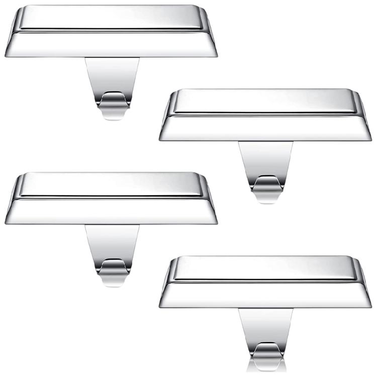 4Pieces Mantel Stocking Holders Hanging Hook Christmas Stocking Hook Set Festival Mantel Hanger for Holiday Decors серебряный