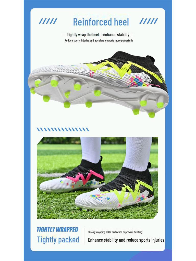 High-Top-Fußballschuhe mit AG- und TF-Nägeln für Herren, Jugendliche und Erwachsene. Rutschfest, verschleißfest für Wettkampf und Training.