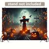 Background banner 1 piece Halloween pumpkin scare ghost terrifying night background fabric wall decoration polyester