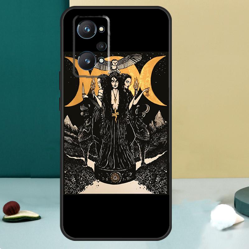 Triple Moon Goddess Hecate Tarot Card For OPPO Realme C33 C55 C35 C31 C30 C21Y C25 C11 C15 GT Neo 5 3T 2T 9 10 11 Pro Plus Case