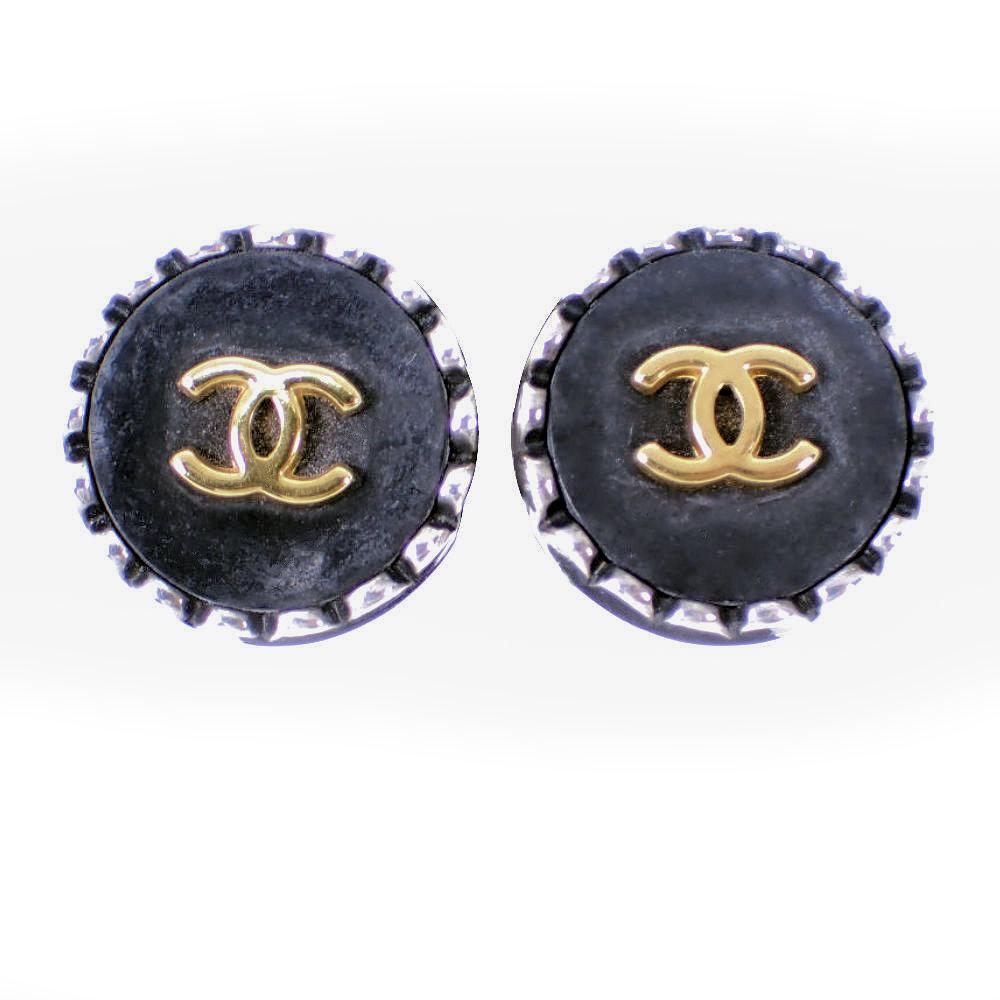 [Pre-owned] CHANEL Vintage Coco Mark Earrings/j2-2