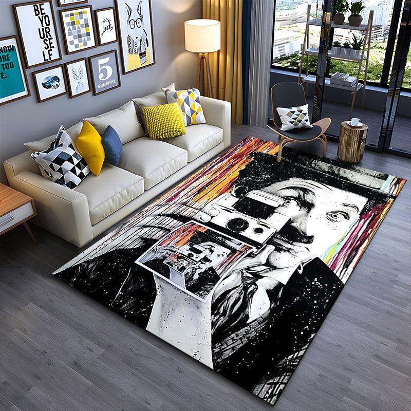 Vintage Camera Art Carpet suitable as a non-slip mat for the living room or bedroom sofa