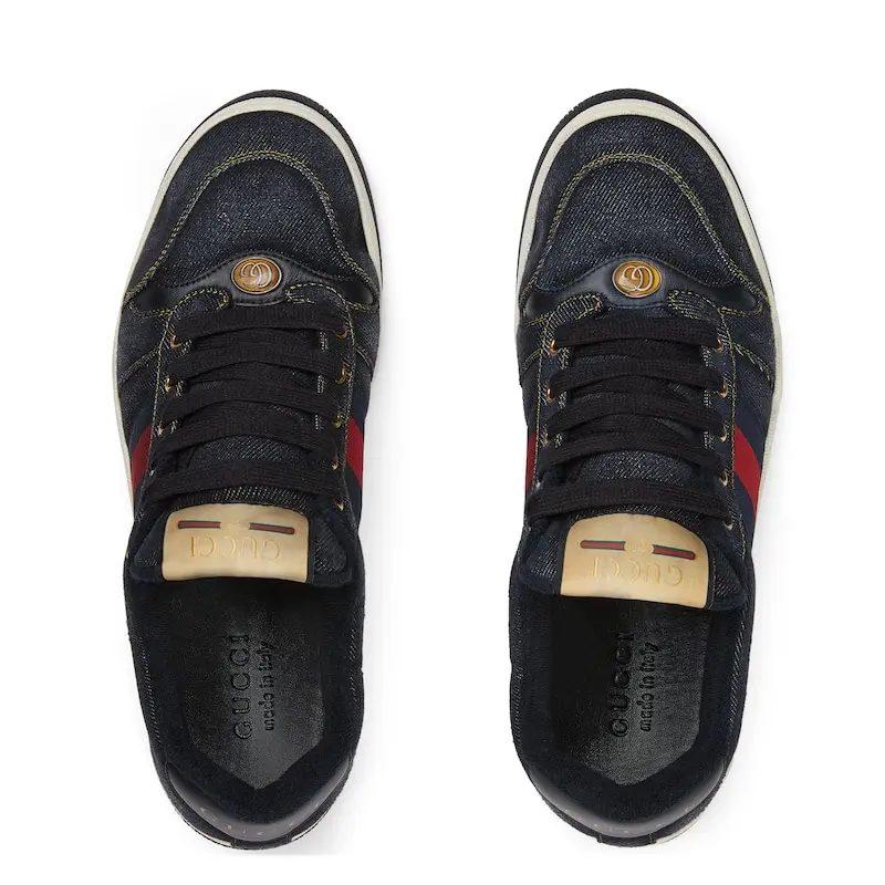 Gucci Screener Denim Lace-up Sneakers 771097 FAC1U 1091