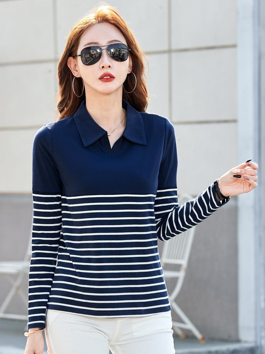 

Хлопковая водолазка футболка весна женская корейская футболка с длинным рукавом на пуговицах женская повседневная однотонная Camisetas Mujer 3XL королевский синий