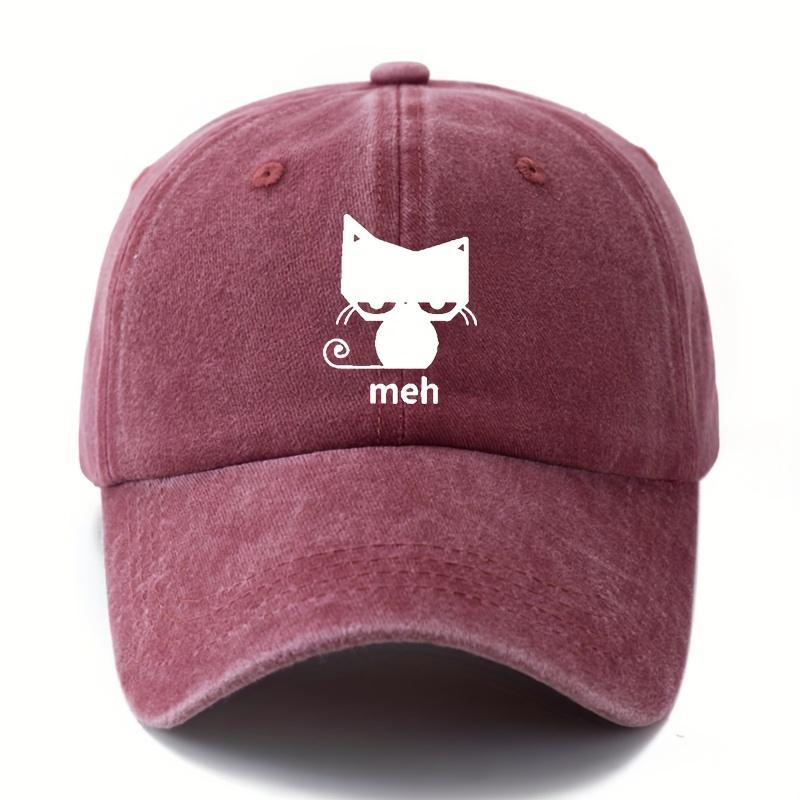 Printed Cartoon Cat Baseball Cap for Men and Women, Fashionable Outdoor Sun Protection, Lightweight Sun Hat, Truck Driver Hat