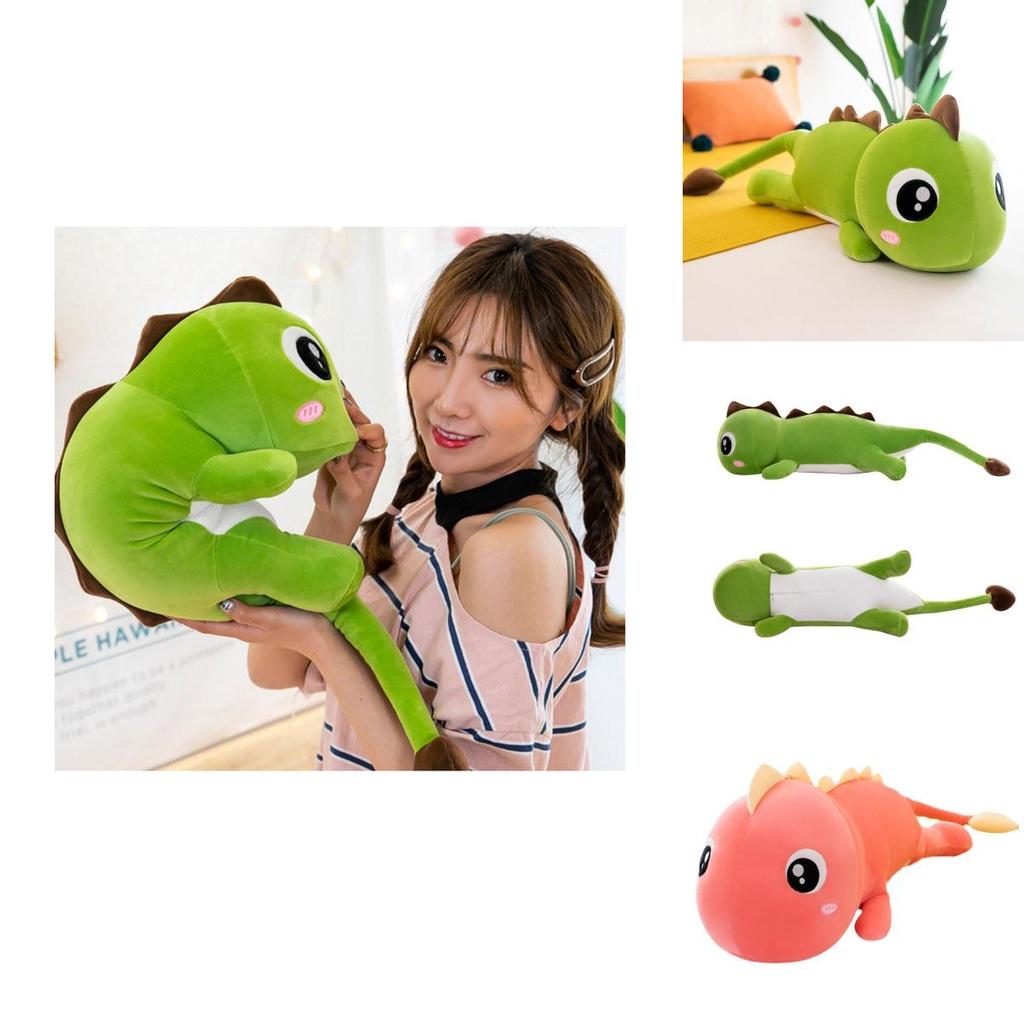 Cute Dinosaur Plush Toy Pillow For Kids Room Decoration Red And Green, 58cm And 75cm
