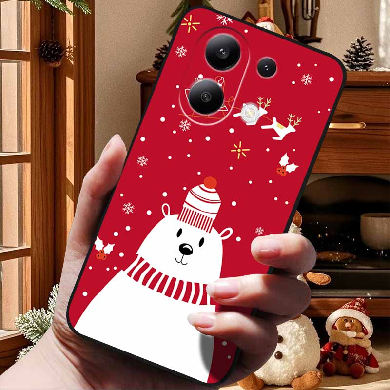 Christmas Case For Redmi Note 13 4G 5G Case Note13 Pro 5G 4G 13R Pro Soft TPU Silicone Covers for Xiaomi Redmi Note 13 Pro Plus