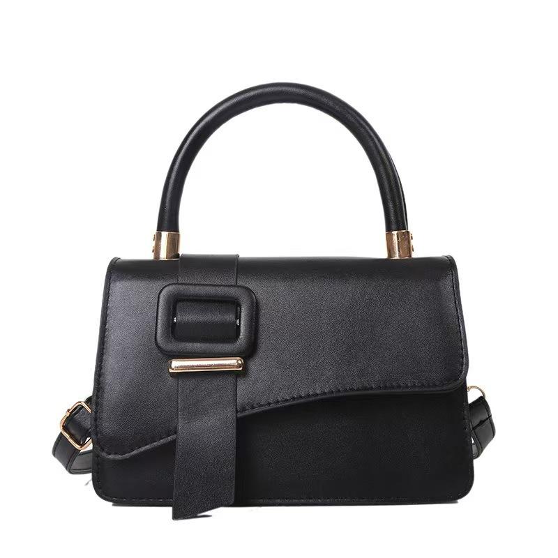 

Trendy texture handbag bag new shoulder messenger bag handbag simple trendy fashion bag women 20--14--7 чёрный