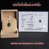 925 Sterling Silver Hetian Jade Water Drop Pendant Necklace with Certificate Jasper Style