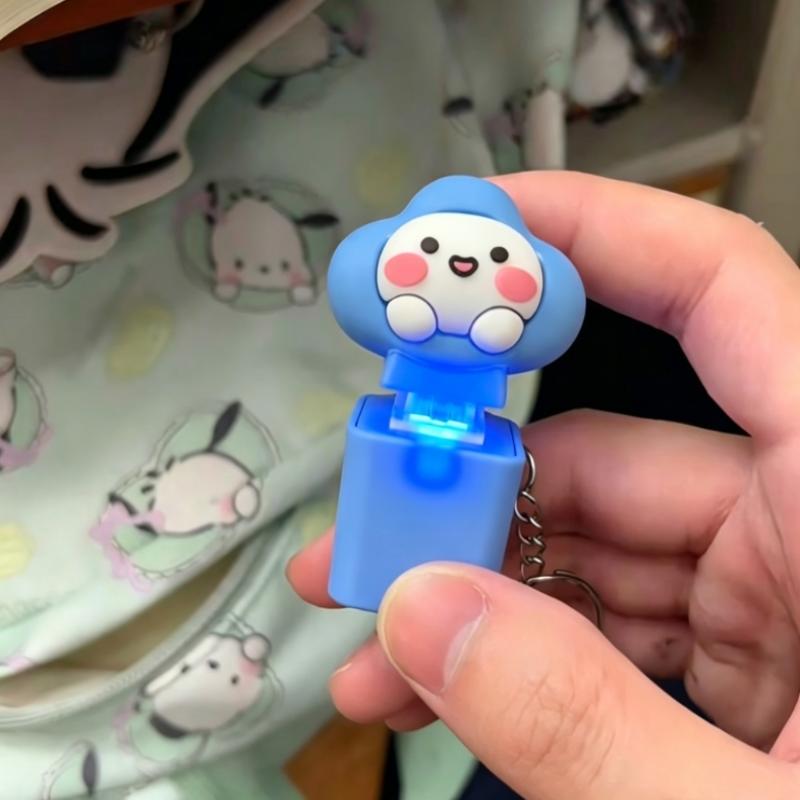 Led Keyboard Fidget Toy Keychain With Colorful Lights Fun Sound Button Stress Relief Fingertip Clicker Decompression Toy