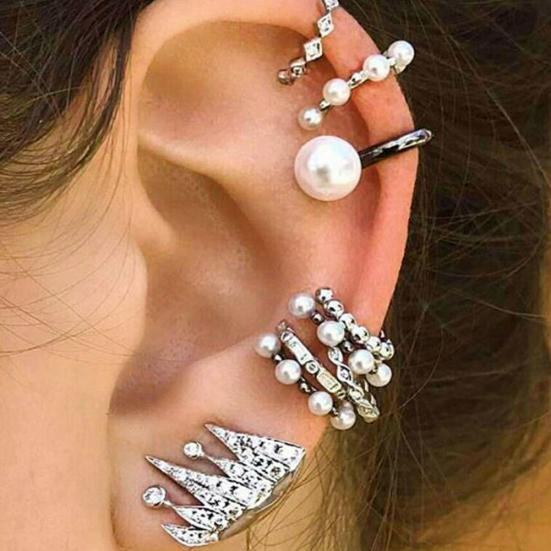 9 bucăți/set boem retro strasuri perle artificiale urechi manșete set de cercei cadou